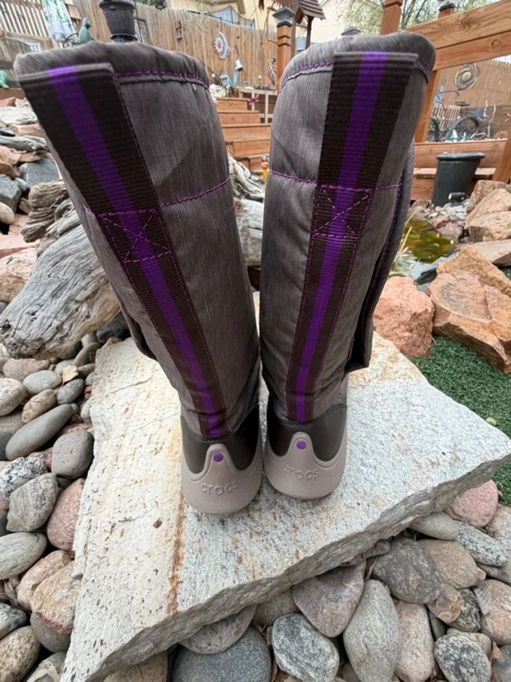 Crocs Faux Fur Lined Winter Boots Womens 10 Cozy Tall Snow‎ Boots